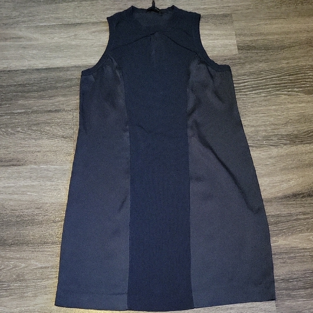 Rag & Bone Blue Sheath Mini Dress Mock Neck Sleeveless